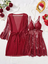 Elegant Mesh Sheer Lace Camisole Lingerie Set Lingerie